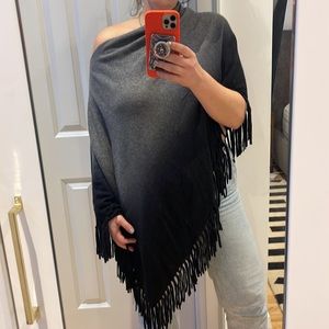 Garnet Hill Cashmere Fringe Poncho (Ruana)